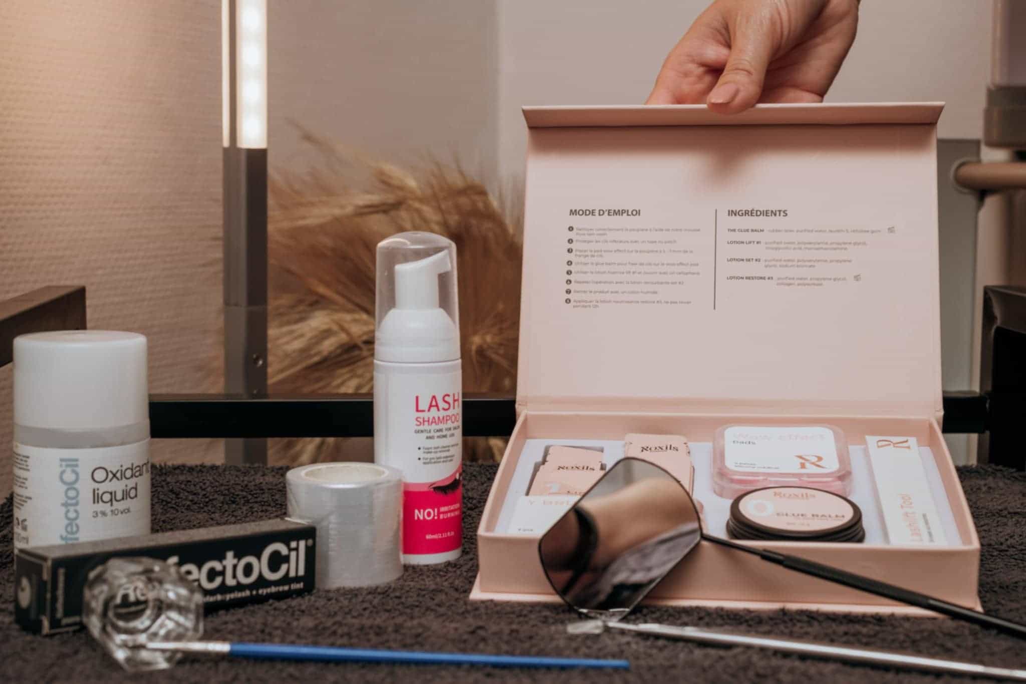 Réhaussement de cils à l’institut Beauty & Vous à Harveng, pour un regard naturellement courbé et sublimé sans mascara.